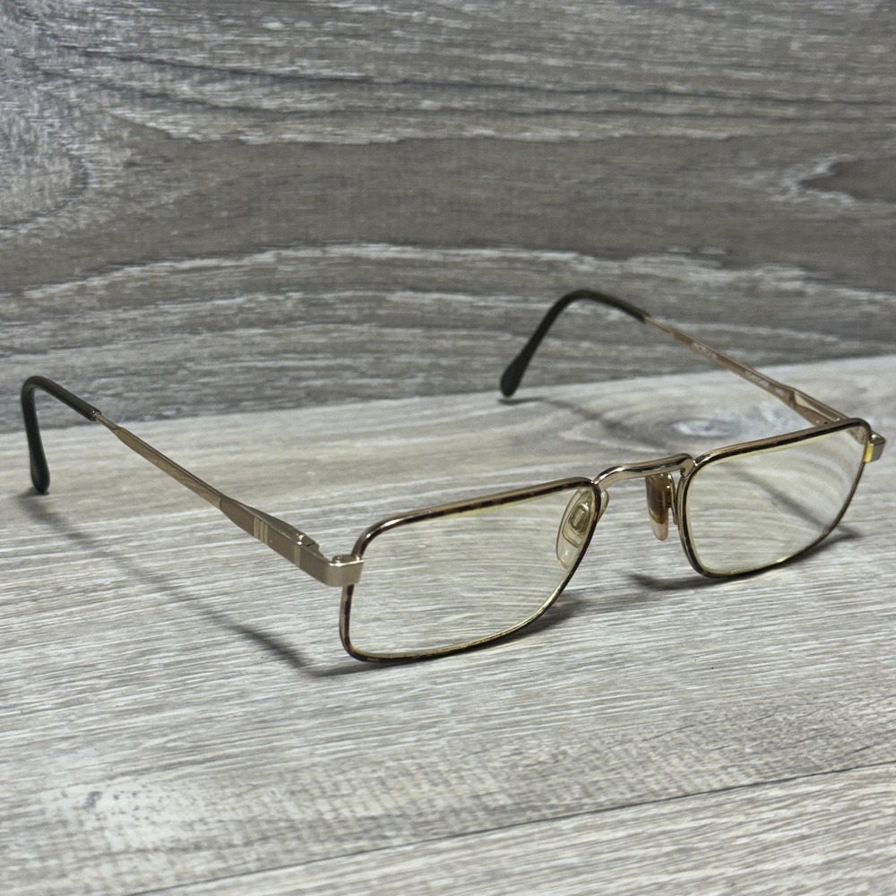 Luxottica‎ Eyeglasses Frame Metal 52-21 140 Tortoise Rectangular Made in Italy